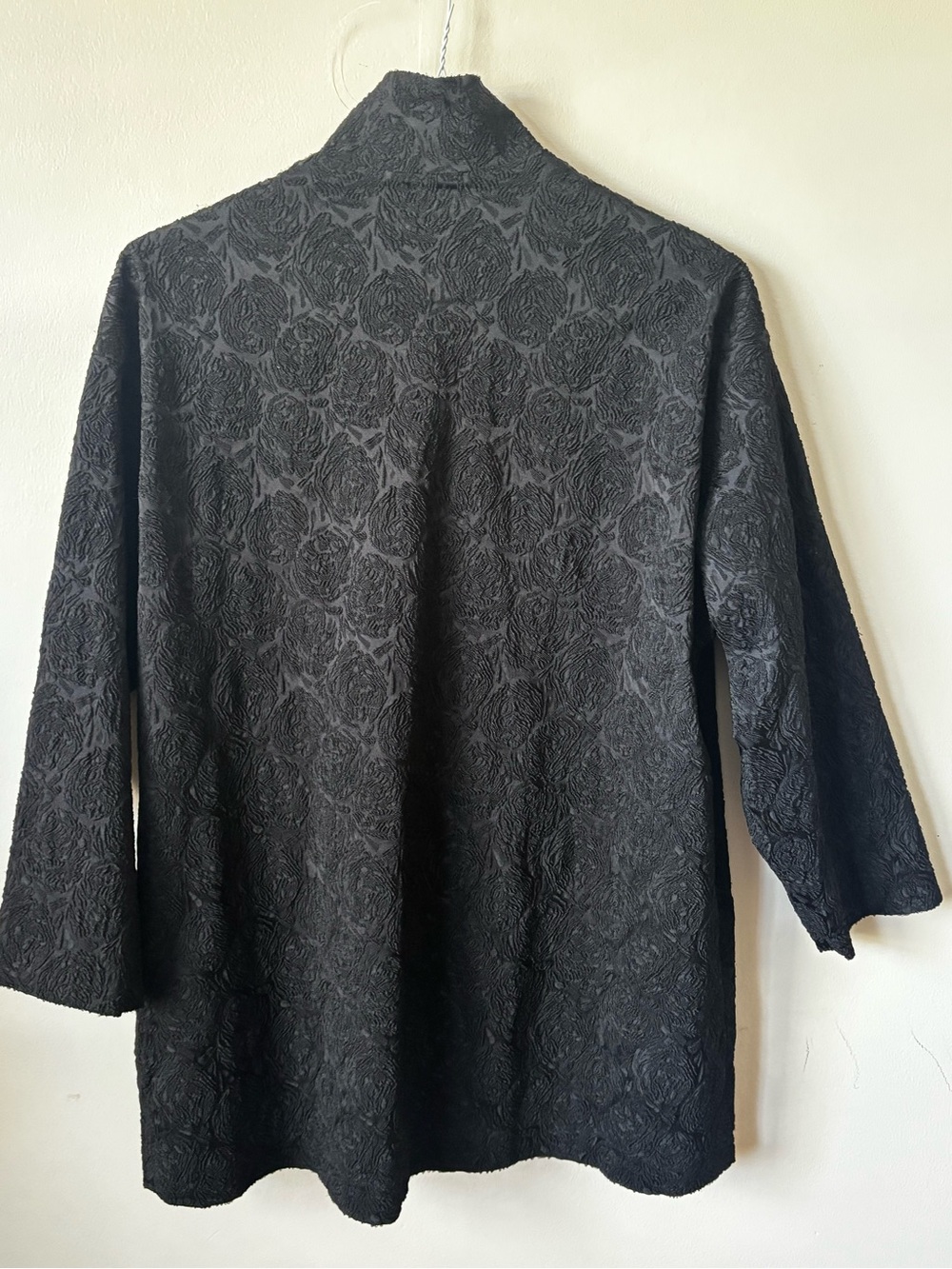 eskandar Black Textured Stand Collar Jacket